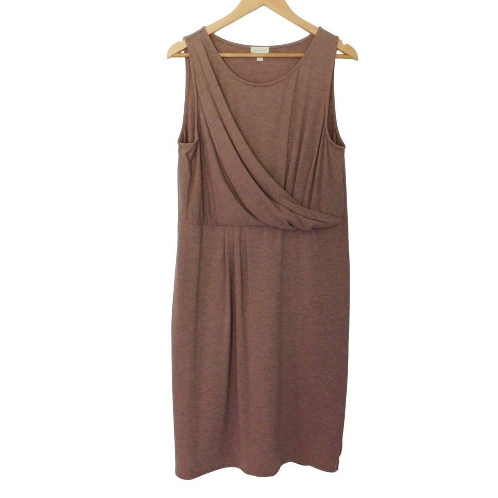 Garnet Hill Jersey Dress Sleeveless Purple MIdi‎ Size Large